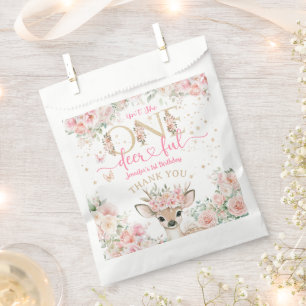One-Deer-Ful 1st Birthday Girl Pink Fawn Favour Bag