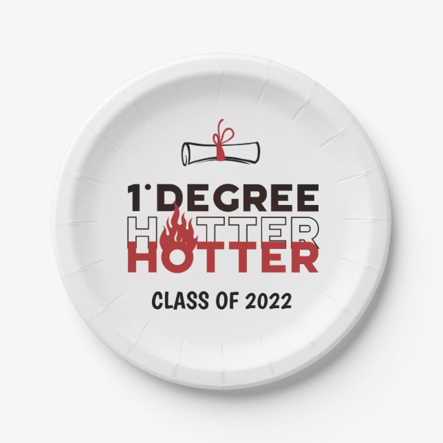 One Degree Hotter Funny Graduation Paper Plate (Front)