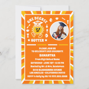 One Degree Hotter Retro Photo Graduation Party Invitation