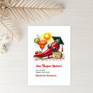 One Degree Hotter Spicy Graduation Photo Thank You Card