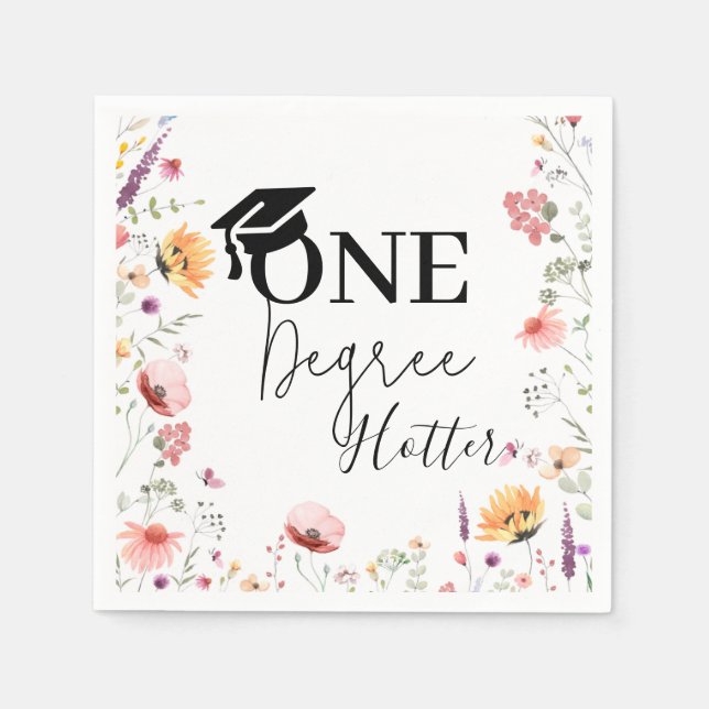 One Degree Hotter Wildflower Garden Graduation  Napkin (Front)