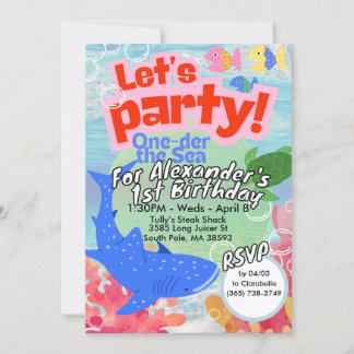 One-der The Sea First Birthday Invite