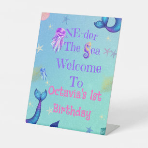 One-der the Sea First Birthday  Pedestal Sign