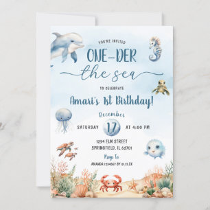 ONE-der the Sea Ocean Kid's 1st Birthday Party Invitation