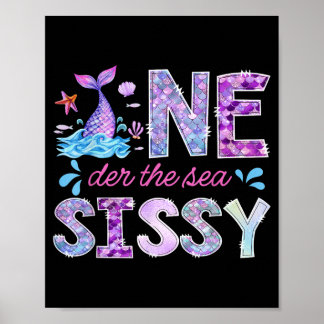 One-Der Under The Sea Sissy 1st Birthday Girl Poster