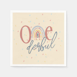 One-derful 1st birthday, Boho rainbow birthday Napkin