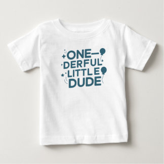 One-derful Little Dude Blue First Birthday Shirt
