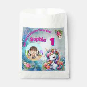 One-derful Magical Unicorn 1st Birthday Photo Favour Bag