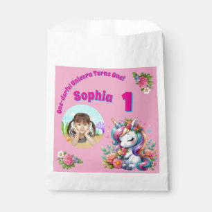 One-derful Magical Unicorn 1st Birthday Photo Favour Bag
