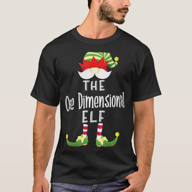 One Dimensional Elf Group Christmas Pajama Party T-Shirt (Front)
