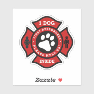One Dog Inside Pet Alert Fire Department Warning