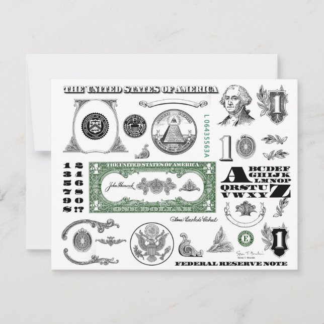 One Dollar Bill Pattern (Front)