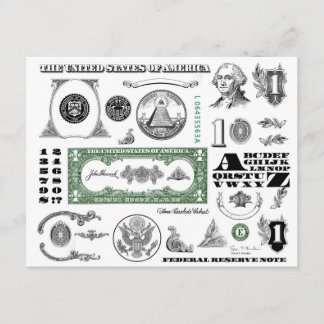 One Dollar Bill Pattern Enclosure Card