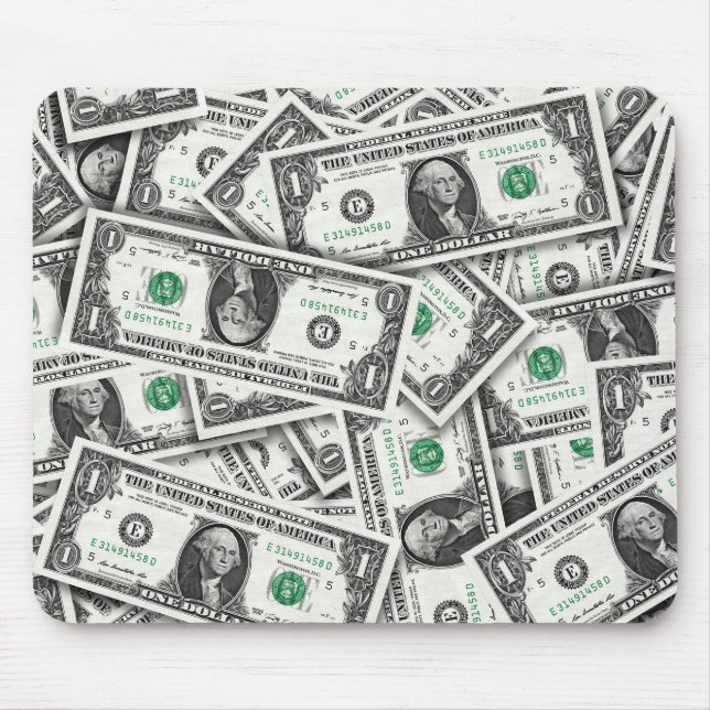 One Dollar Bill Pattern Mouse Pad (Front)