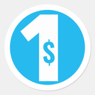 One Dollar Classic Round Sticker