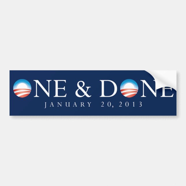One & Done Obama Bumper Sticker (Front)