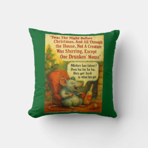 One Drunken' Mouse – Christmas Card Chaos Cushion