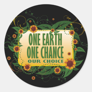 One Earth One Chance Classic Round Sticker