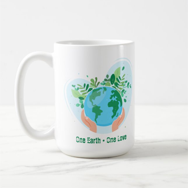 One Earth One Love. Save the Planet Coffee Mug (Left)