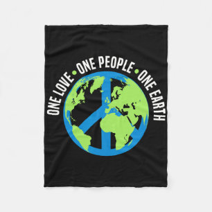 One Earth People Love Environment Planet Earth Day Fleece Blanket