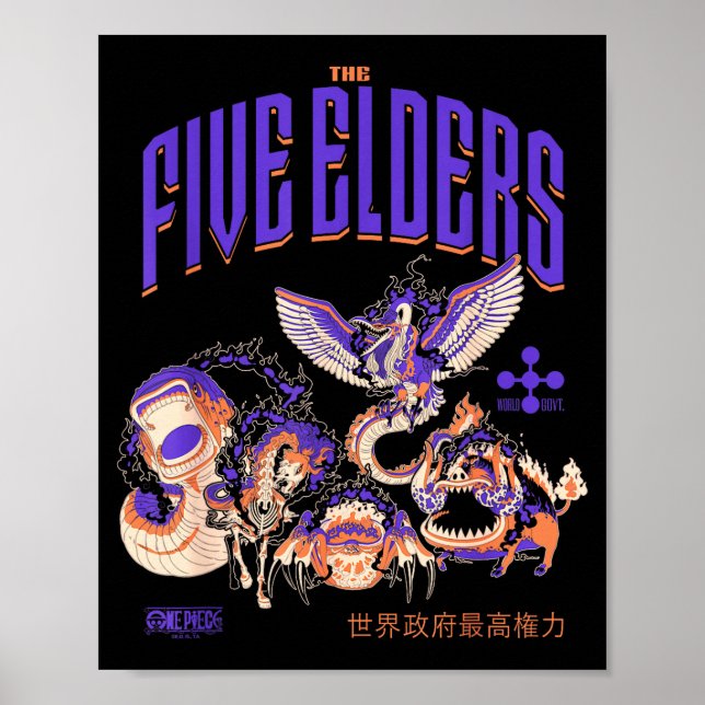 One Ece Anime The Five Elders Form Celestial Drago Poster (Front)