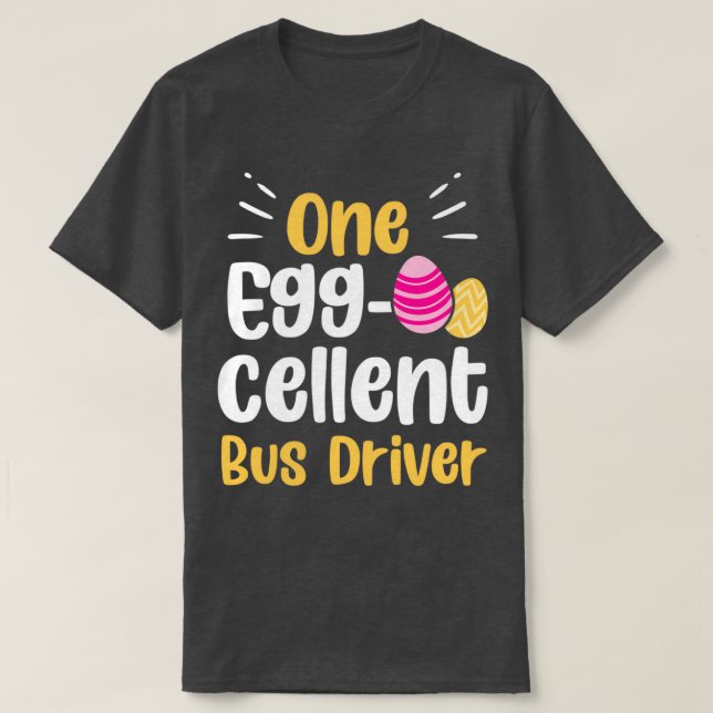 One Eggcellent Bus Driver Mens Cute Easter Day T-Shirt (Design Front)