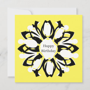 One Element Floral Pattern Birthday Card