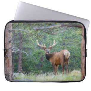 One Elk Looking Back Rocky Mountains Laptop Sleeve