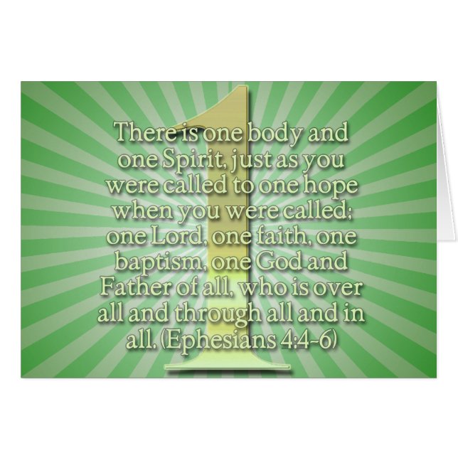 ONE  Ephesians 4:4-6 BIBLE SCRIPTURE (Front Horizontal)