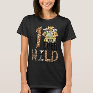 One Ever Wild Animal Print One Ever Wild 1st Birth T-Shirt