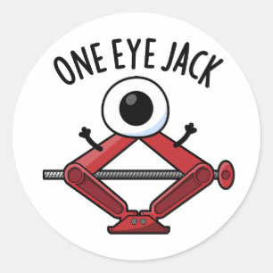 One Eye Jack Funny Car Jack Pun  Classic Round Sticker