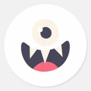 One Eye Monster Easy Costume Ideas Halloween Graph Classic Round Sticker