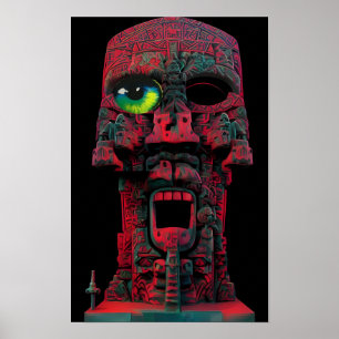 One-Eyed God Ken Gauge Fantasy Tiki Poster
