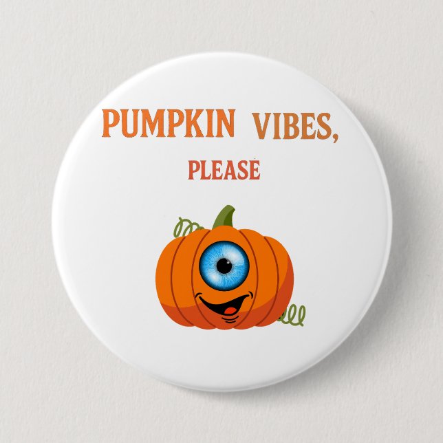 One-Eyed Pumpkin Cyclops – Spooky Halloween Button (Front)