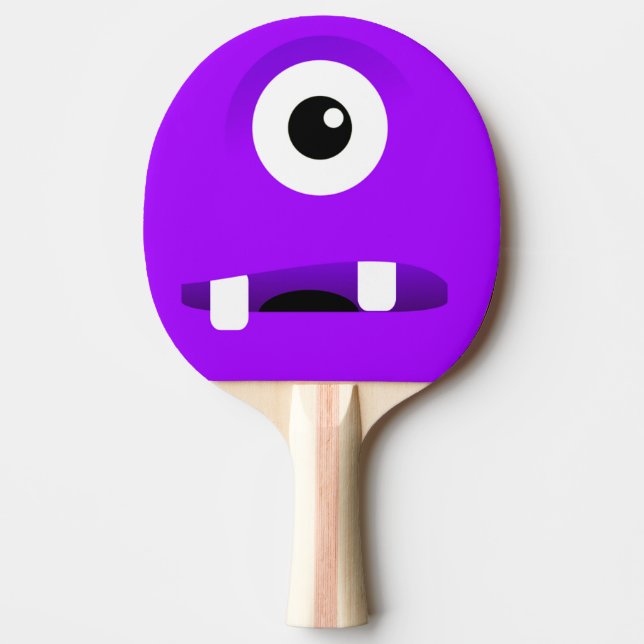 One-eyed Purple Monster Ping-Pong Paddle (Front)