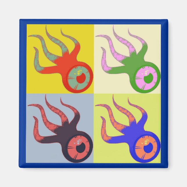 One Eyed Squids Retro Pop Art Magnet (Front)