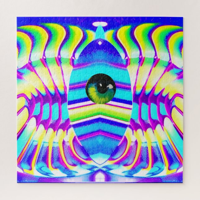 One-Eyed Star Beast Ken Gauge Psychedelic Art Jigsaw Puzzle (Vertical)