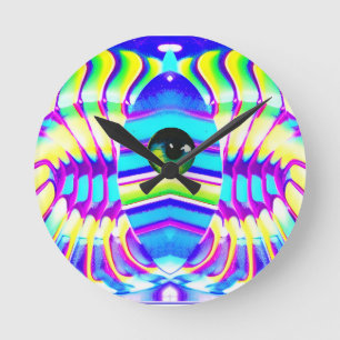 One-Eyed Star Beast Ken Gauge Psychedelic Art Round Clock