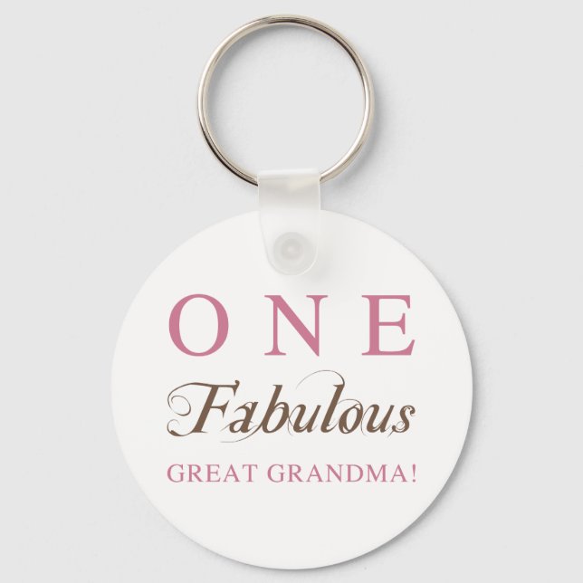 One Fabulous Great Grandma Gifts Key Ring (Front)