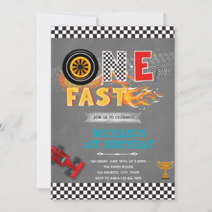 ONE fast birthday party invitation