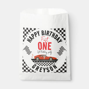 One Fast Race Car Boy 1st Birthday Party Favour Bag