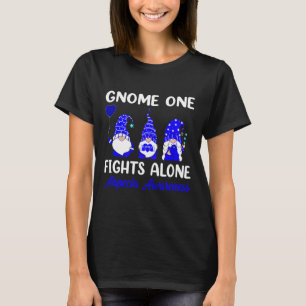 One Fights Alone Blue Ribbon Alopecia Awareness T-Shirt