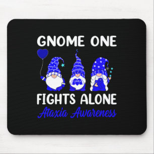 One Fights Alone Blue Ribbon Ataxia Awareness Mouse Pad