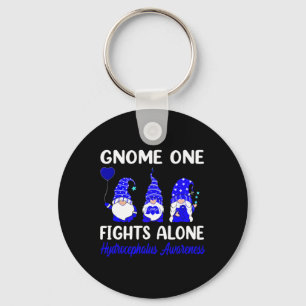 One Fights Alone Blue Ribbon Hydrocephalus Awarene Key Ring