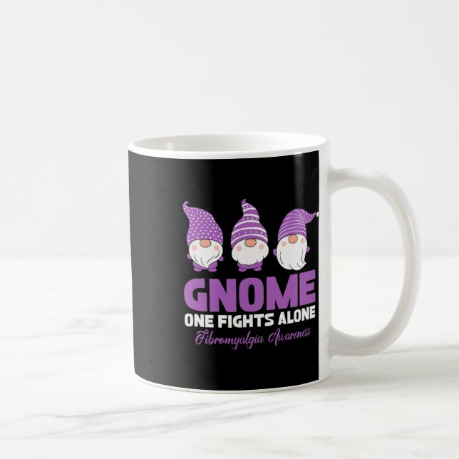 One Fights Alone Fibromyalgia Awareness Fibro Warr Coffee Mug (Right)