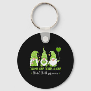 One Fights Alone Green Ribbon Mental Health Awaren Key Ring