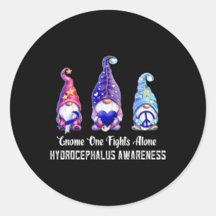 One Fights Alone Hydrocephalus Awareness 1  Classic Round Sticker