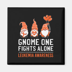 One Fights Alone Leukaemia Cancer Awareness Ribbon Magnet