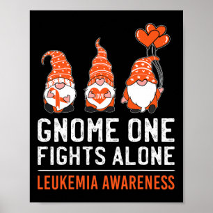 One Fights Alone Leukaemia Cancer Awareness Ribbon Poster