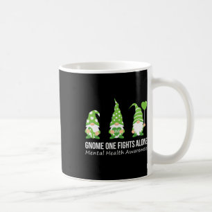 One Fights Alone Mental Health Awareness Green Rib Coffee Mug